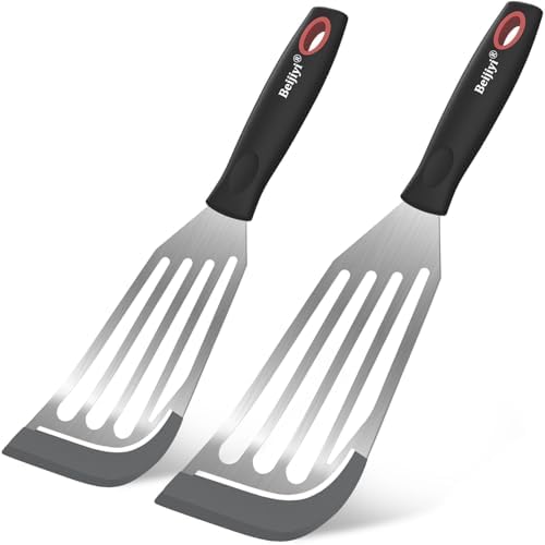 Beijiyi 2-Piece Silicone Fish Spatula for Nonstick Cookware, Heat Resistant