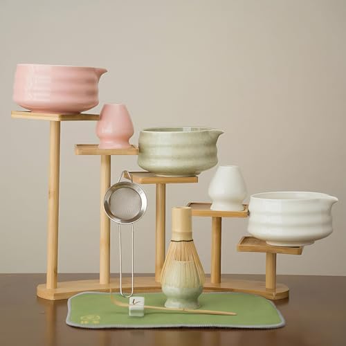 Ceramic Matcha Whisk Holder Stand for Bamboo Matcha Chasen (Pink)
