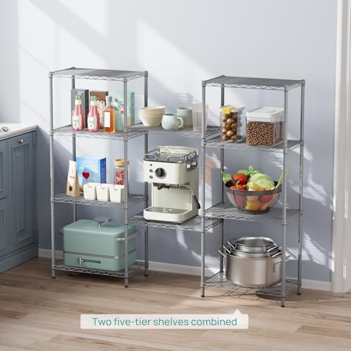 SINGAYE 5 Metal Shelves Wire Shelving Storage Shelf Adjustable Unit Pantry