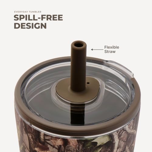 HydroJug Everyday Tumbler 20 oz, Ceramic-Lined Straw Cup, Woodland