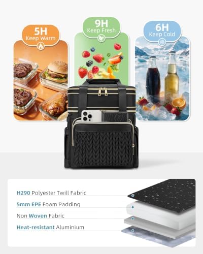 Lunch Box for Women Double Deck Large Lunch Bag Women Tote Lunch Bag