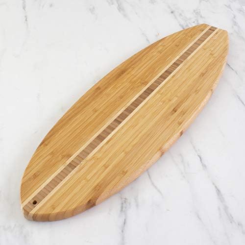 Totally Bamboo Surfboard Cutting Board and Charcuterie Board, 23 x 7.5 in