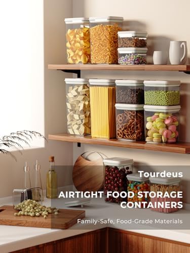 Airtight Food Storage Containers, 2.0 Qt & 0.9 Qt, One-Touch Pantry Set