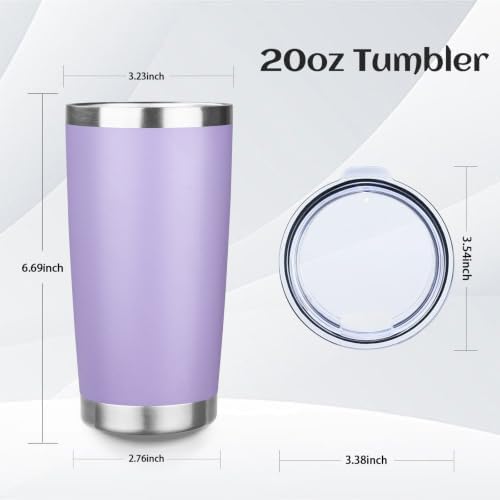 StarSpeed 20oz Stainless Steel Travel Coffee Tumbler,Light Purple