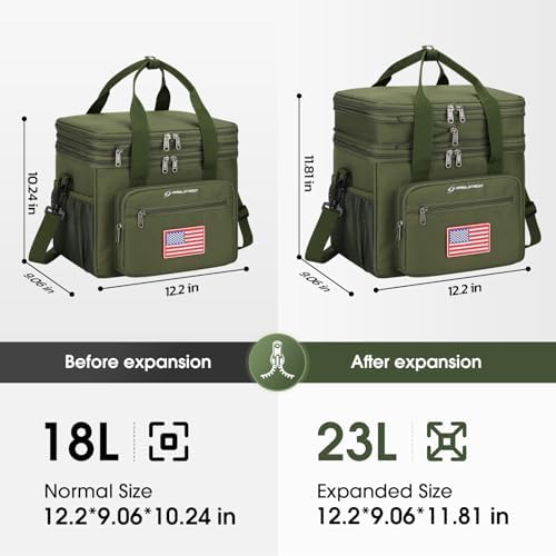 Maelstrom 23L Insulated Lunch Box, Expandable Double Deck Cooler Bag