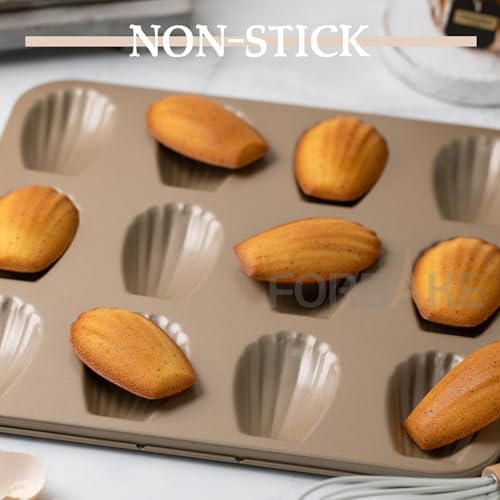 Madeleine Pan Set, 12-Cavity Nonstick Carbon Steel Baking Pans, 2 Pack