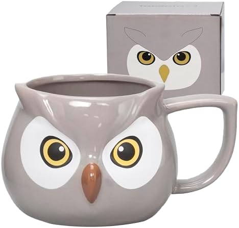 Owl Mug, Ceramic Coffee Mug, 14 oz