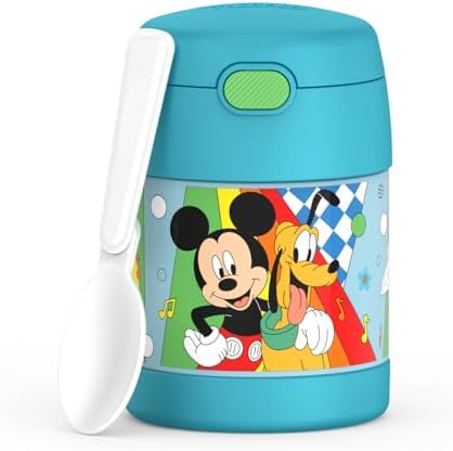 THERMOS FUNTAINER Kids Food Jar with Spoon, 10oz, Preschool Mickey