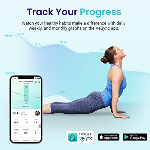 Etekcity Smart Scale for Body Weight, BMI, Body Fat, Bluetooth, 400 lb