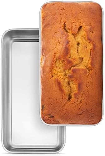 Leonyo Non-Toxic 9x5IN Stainless Steel Loaf Pan for Baking Bread, 2 Pack