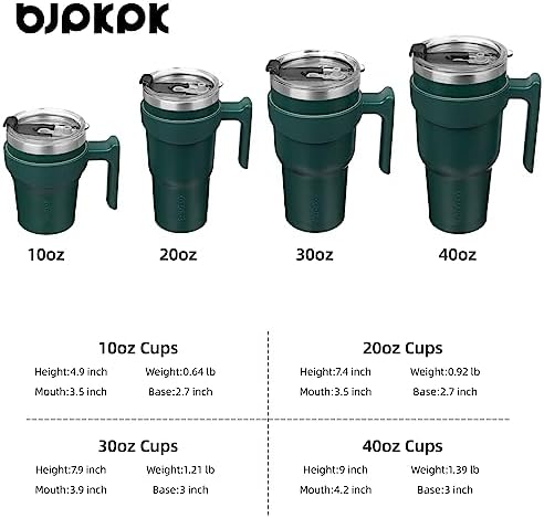 BJPKPK 30 oz Tumbler with Handle & Straw, Insulated Stainless Steel Mug