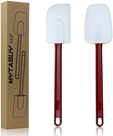 14 INCH Silicone Spatulas Heat Resistant Heavy Duty Rubber Spatulas Commercial Spatulas Set for Kitchen Use Silicone Cooking Utensils Sets of 2