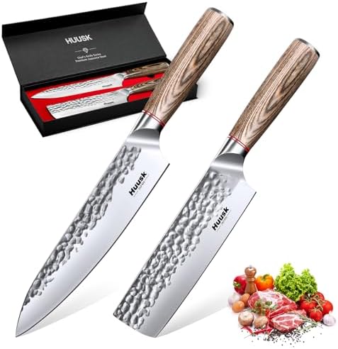 Huusk Japanese Kitchen Knife Set of 2 - Professional Chef Knives Set