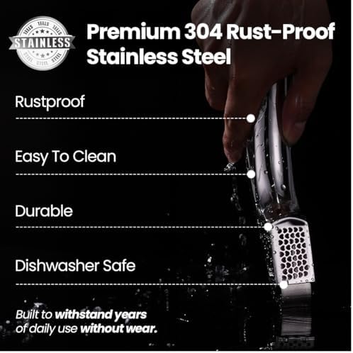 Gourmet Easy Garlic Press Lifetime Replace, No Need to Peel, Coarse Mince