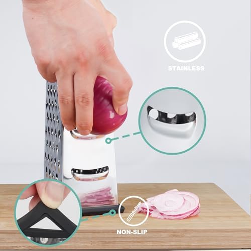 Kaishun Cheese Grater with Wood Handle for Cheese, Vegetable & Fruit