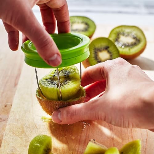 Tovolo Kiwi Peeler and Slicer - 2-in-1 Fruit Prep Tool for Quick Meal Prep & Healthy Eating, Easy Grip Handle, Durable Stainless Steel, BPA-Free, Dishwasher Safe
