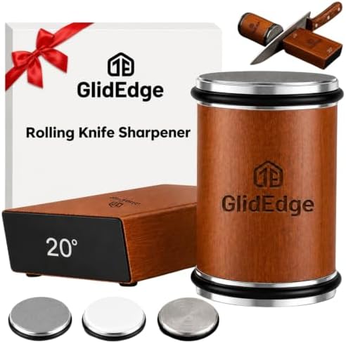 Rolling Knife Sharpener with Diamond, Ceramic & Stainless Steel Discs