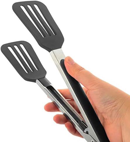 3 PCS Stainless Steel & Silicone Cooking Tongs Set (7", 9", 12")