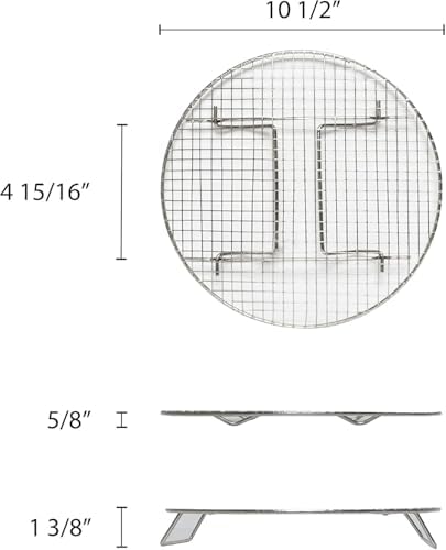 TrueCraftware- 10-1/2” Round Steamer Rack/Cooling Rack Nickel Plated- Steamer Insert Steaming Rack Steam Tray Multi-functional Steamer Basket Cookware Veggie Fish Seafood Cooking