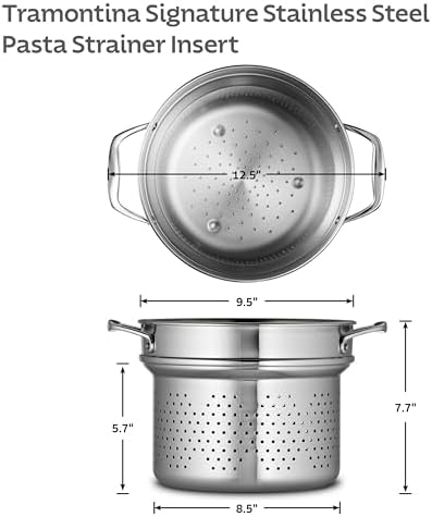 Tramontina Signature Stainless Steel Pasta Strainer Insert for Pot