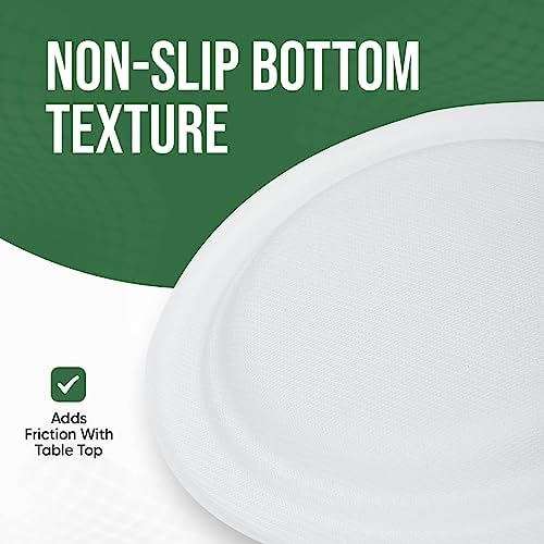TaidMiao 7 Inch Paper Plate 100 Pack White Disposable,100% Compostable