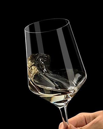 OJA Wine Glasses Set, Crystal Red Hand Blown Wine Glass, Set of 2, 15 oz