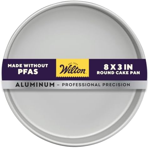 Wilton Aluminum Round Cake Pan, Made Without PFAS, 8 x 3 in