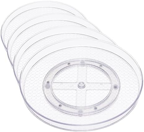 Amazon Basics Clear Lazy Susan Turntable Organizer for Organization, 12-Inch (Pack of 8)
