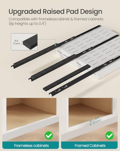 SONGMICS Pull Out Cabinet Organizer, Expandable Carbon Steel Drawers