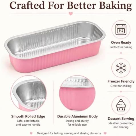 100 Pack Mini Cake Pans with Lids and Spoons, Disposable Aluminum Foil Cake Tins（6.8oz） Mini Loaf Pans with Lids for Party, Wedding, Birthday