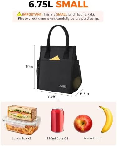 Small Insulated Lunch Bag Women Men, Reusable Cooler Tote Thermal Snack Bag