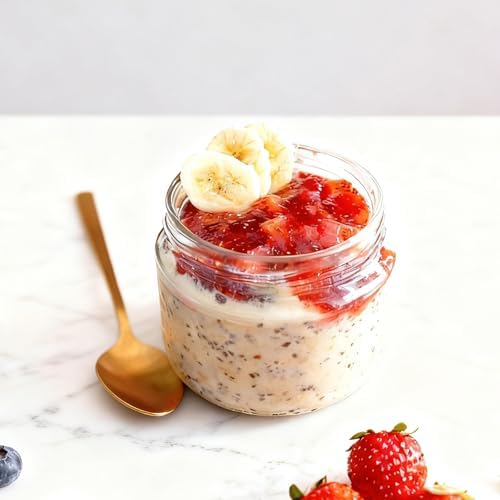 Overnight Oats Containers with Lids, 10oz Wide Mouth Mason Jars with Lids, 3 Pack Glass Jars with Airtight lid for Chia Pudding Yogurt Salad, Meal Prer Oatmeal Jars, Gray