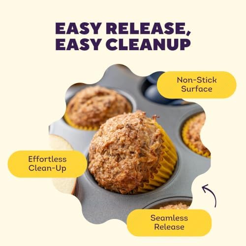Wilton Gold Non-Stick Muffin Pan, Made Without PFAS, 12-Cup