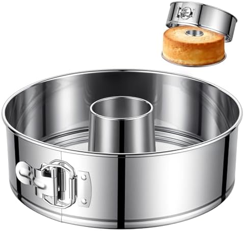 10-Inch Angel Food Cake Pan, Removable Bottom, 304 Stainless Steel