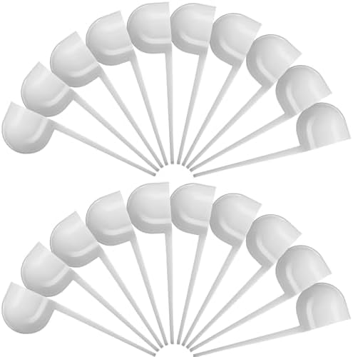 Patelai 20 Pack 15ml/15cc Plastic Tablespoon White Measuring Spoons Long Handle Tablespoon for Coffee, Pet Food, Grains, Protein, Spices and Other Dry Goods