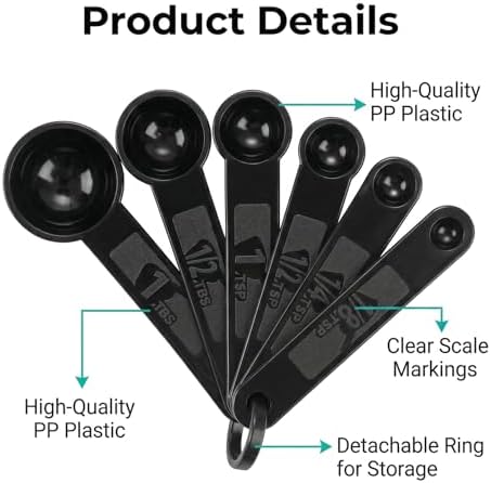 11 Pcs Measuring Cups And Spoons Set - Plastic Nesting For Dry Liquid Ingredients Engraved Markings Kitchen Baking