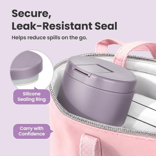 Pawtong 12oz Insulated Vacuum Food Jar with Buckle Lid Wide Mouth Soup Thermo for Hot Food Kids Leakproof Stainless Steel Lunch Container