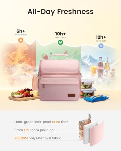 LOVEVOOK Lunch Bag for Men Women, Insulated Lunch Box, Large Cooler Lunbox