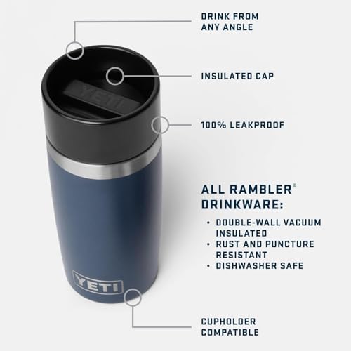 YETI Rambler 8 oz Travel Bottle, Stainless Steel, Vacuum Insulated with Leakproof Commuter Cap, Stainless