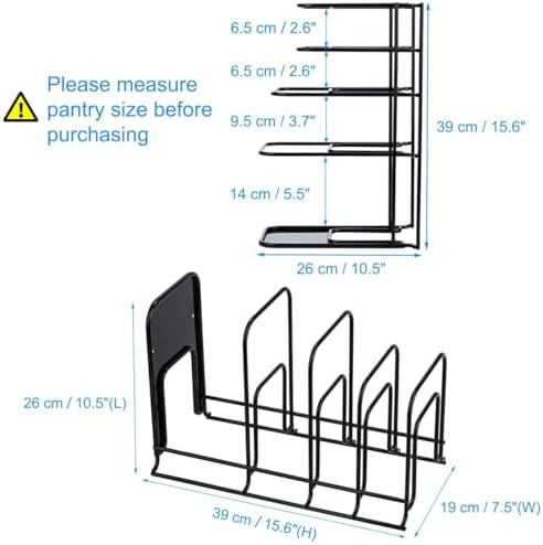 Toplife Heavy Duty Pan Organizer,5 Tier Storage Rack for Cast Iron Skillets