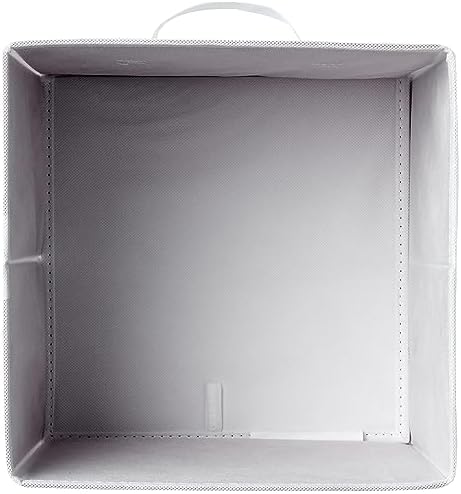 Amazon Basics Collapsible Fabric Storage Cubes Organizer with Handles,Sturdy,White,10.5-x-10.5-x-11-inch,6 Count (Pack of 5)
