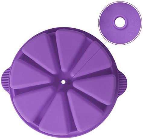 SHEbaking Scone Pan Silicone Triangle Cake Mold for Baking Nonstick Cornbread Pan 8 Cavity Pie Silicone Mold Perfect for Brownies, Muffin, Cupcake, Soap, polenta, or biscuits (Light Purple)