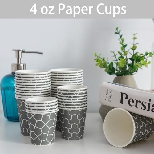 600 Pack 4 oz Paper Cups, Leak-Free Disposable Espresso Cups