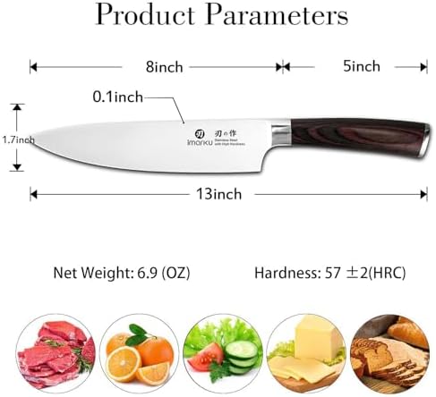 imarku Chef Knife 8 Inch, Ultra Sharp Kitchen Knife with Ergonomic Handle