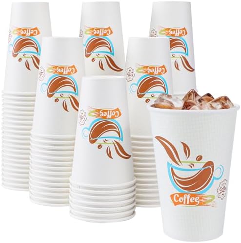 Lamosi 180 Pack 16 oz Coffee Cups, Disposable Paper Cups No Lids