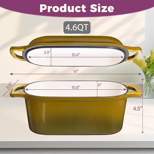 4.6-Quart Oval Dutch Oven for Bread Baking
