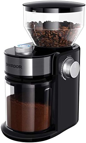 SHARDOR Electric Burr Coffee Grinder 2.0, Automatic Coffee Bean Grinder for Home Use, Adjustable Burr Mill with 16 Precise Settings for Espresso & French Press, Glossy Black