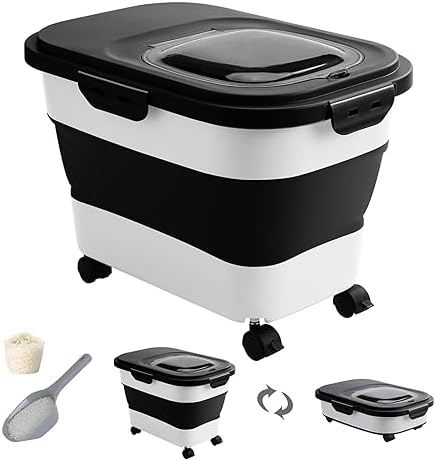 20-30 Lbs Rice Storage Container,Collapsible Food Storage Container