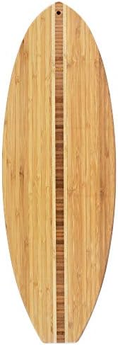 Totally Bamboo Surfboard Cutting Board and Charcuterie Board, 23 x 7.5 in