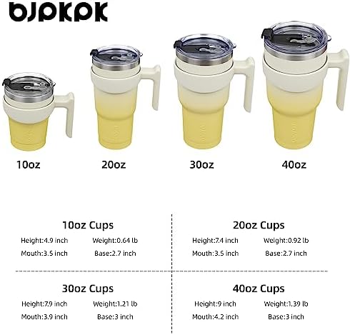 BJPKPK 30 oz Tumbler with Handle & Straw, Insulated Stainless Steel Mug